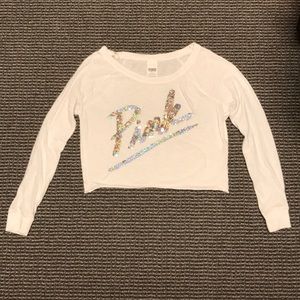 Victoria’s Secret Pink Long Sleeve Crop Top - S